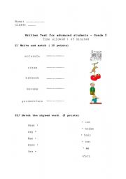 English worksheet: english Test