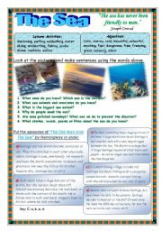 English Worksheet: The Sea. 