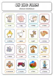 English Worksheet: On the Farm (1/3) - Picture Dictionary