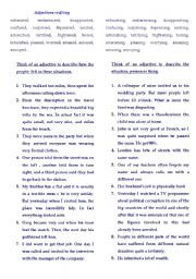 English Worksheet: -ed/-ing adjectives