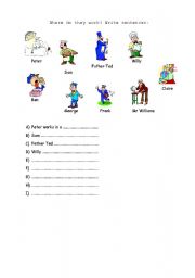 English worksheet: Where do they work?