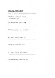 English worksheet: Actions with ING
