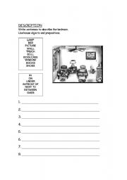 English worksheet: Description of a bedroom