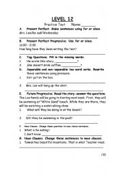 English worksheet: Up and Away Level 6 Practice Sheet