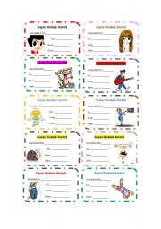 English Worksheet: Super student award