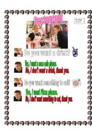 English Worksheet: To Want-Cinderella Story-Restaurant situation