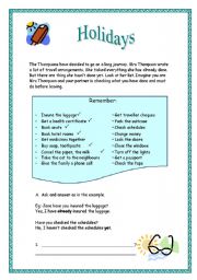 English Worksheet: Holidays - Present  Perfect