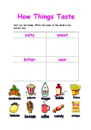 English Worksheet: How Things Taste ?