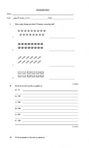 English Worksheet: Numbers