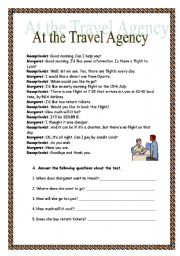 English Worksheet: At the travel agency