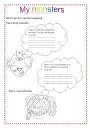 English Worksheet: My monsters/have got
