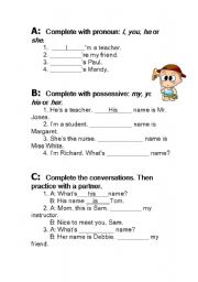 English Worksheet: Pronoun
