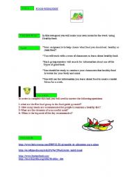 English Worksheet: FOOD WEBQUEST