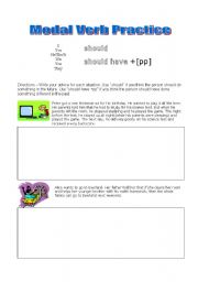 English worksheet: Modal Verb Writing worksheet