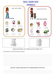 English Worksheet: have / has got