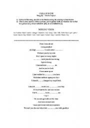 English Worksheet: Fill in the blanks (I will survive) by Gloria Gaynor