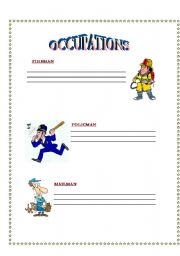 English worksheet: OCCUPATIONS and JOBS