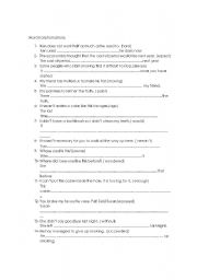 English Worksheet: Word transformations // paraphrasing!!!! First Certificate