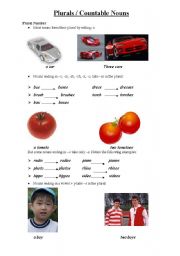 English Worksheet: Countable Nouns