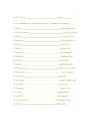 English worksheet: Comparative exercises