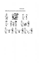 English worksheet: Pronouns Visual