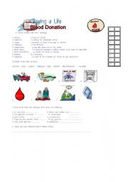 English worksheet: blood  donation