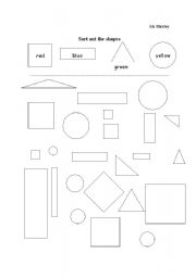 English worksheet: Sorting flat shapes