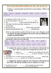 English Worksheet: Negative prefixes