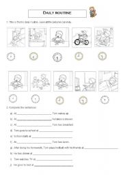 English Worksheet: Daily routine