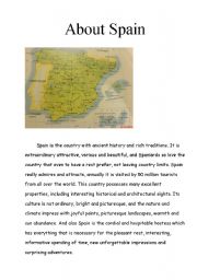 English worksheet: About Spain