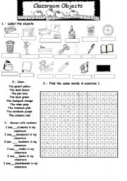 English Worksheet: My Classroom