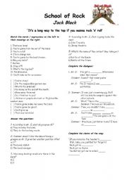 English Worksheet: School of Rock