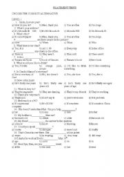 English Worksheet: Placement tests