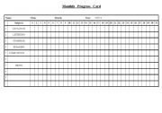 English worksheet: STUDENTS MONTHLY PROGRESS