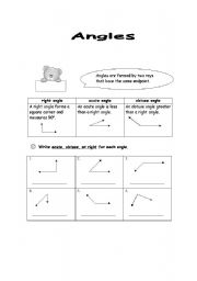 English Worksheet: Angles