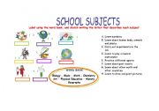 English Worksheet: school subjects