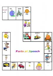 English Worksheet: parts of speech board game