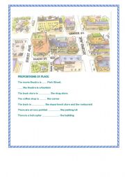 English Worksheet: prepositions of place