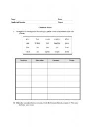 English Worksheet: Gender of Nouns