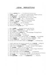 English worksheet:  !!  USING PREPOSITIONS !!