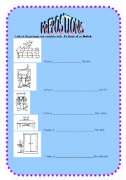 PREPOSITIONS IN FRONT OF/BEHIND