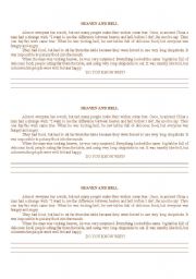 English worksheet: heaven and hell