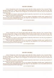 English Worksheet: heaven and hell