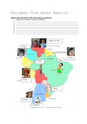 English Worksheet: CHILDREN FROM SOUTH AMERICA