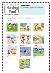 English Worksheet: Having fun! Leisure time activities (1/2)