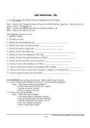 English Worksheet: Job interview