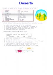 English worksheet: DESERT