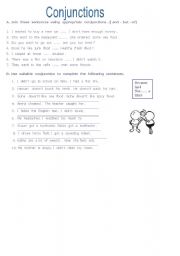 English worksheet: conjunction