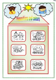 English Worksheet: Prepositions and colours