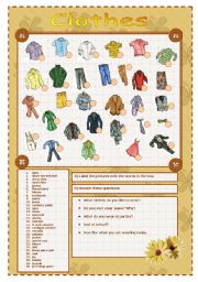 English Worksheet: Clothes
